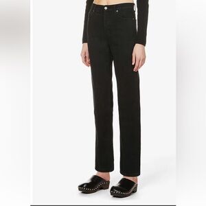 Reformation Liza Straight Leg Jean in Black Wash Size 25